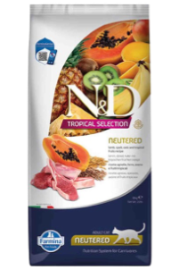 N&D Tropical Selection Kuzu Etli ve Tropikal Meyveli Kısırlaştırılmış Kedi Maması 10kg