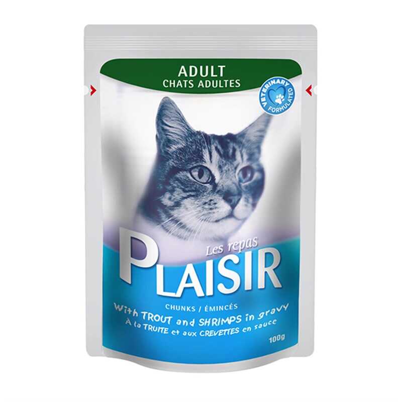 Plaisir Alabalık Karidesli Pouch Kedi Konservesi 100 Gr