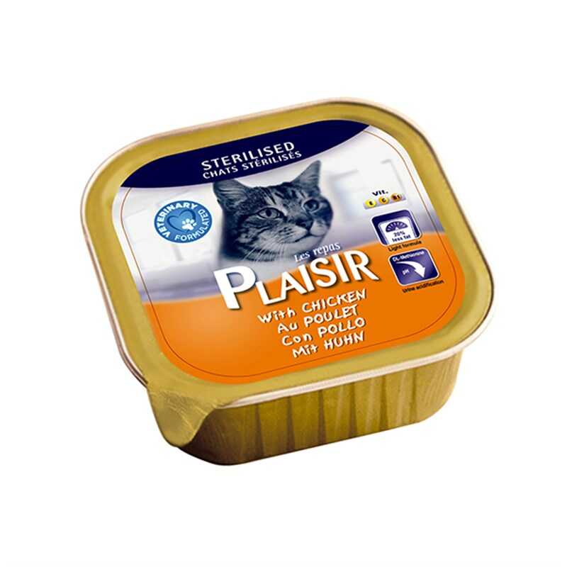 Plaisir Sterilised Tavuklu Pate Kısır Kedi Konservesi 100 Gr