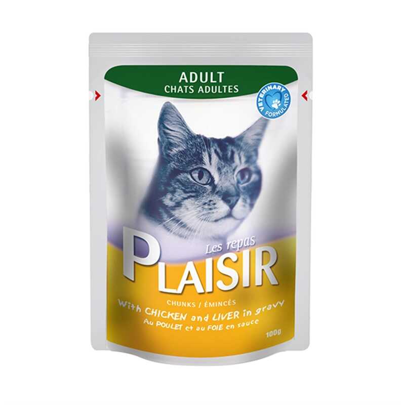 Plaisir Tavuklu Ciğerli Pouch Kedi Konservesi 100Gr - Thumbnail