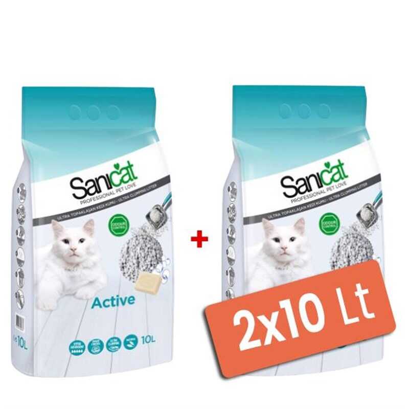 Sanicat Active Sabunlu Topaklaşan Kedi Kumu İnce 2x10 Lt