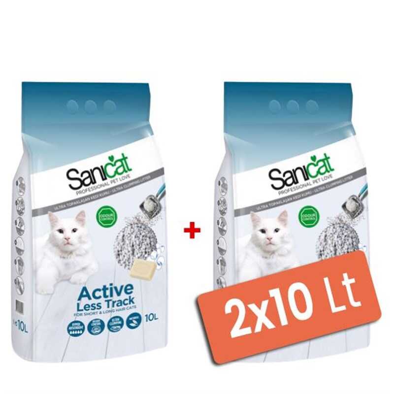 Sanicat Active Sabunlu Topaklaşan Kedi Kumu Kalın2x10 Lt