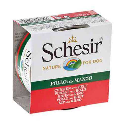 Schesir Tavuklu ve Sığır Etli Yetişkin Köpek Konservesi 6x150 Gr