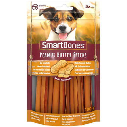 SmartBones Stick Köpekler İçin Tavuk ve Fıstık Ezmeli Ödül Kemiği 100 Gr