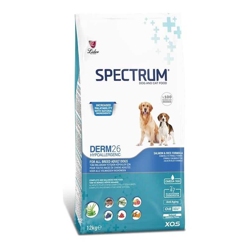 Spectrum Adult Derm26 Hipoalerjenik Somonlu Yetişkin Köpek Maması 12 Kg