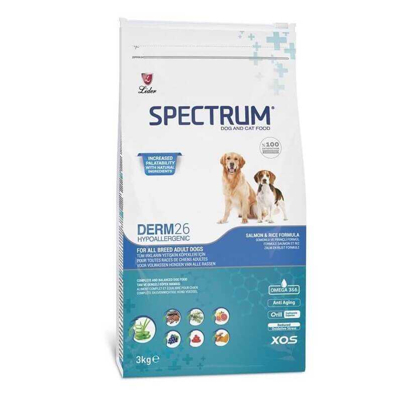 Spectrum Adult Derm26 Hipoalerjenik Somonlu Yetişkin Köpek Maması 3 Kg