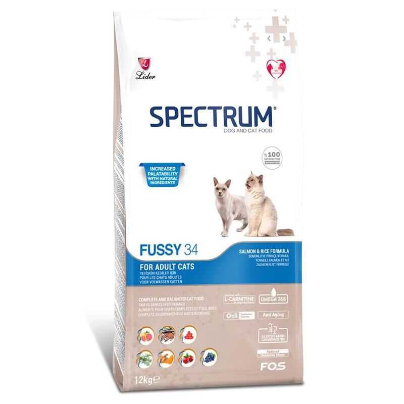 Spectrum Adult Fussy34 Hipoalerjenik Somonlu Hassas Seçici Yetişkin Kedi Mamasi 12 Kg