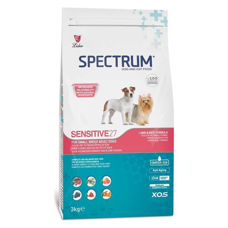 Spectrum Adult Sensitive27 Hipoalerjenik Small Breed Küçük Irk Kuzu Etli Yetişkin Köpek Maması 3 Kg