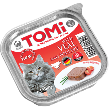 Tomi Alupack Dana Etli ve Kanatlı Yetişkin Kedi Konservesi 100 Gr (32 Adet)