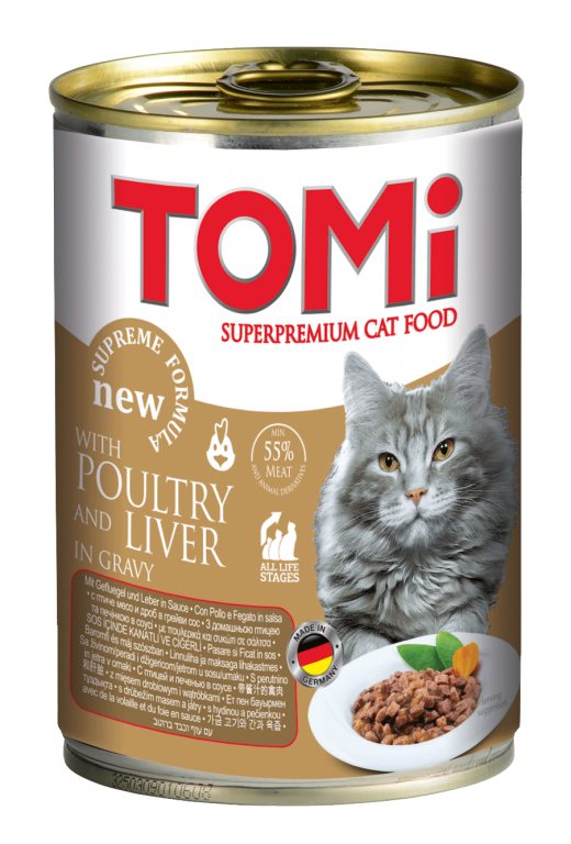 Tomi Kanatlı ve Ciğerli Yetişkin Kedi Konservesi 400 Gr (24 Adet)