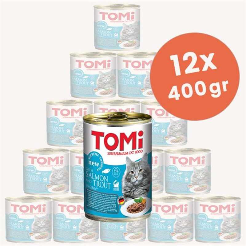 Tomi Somon ve Alabalıklı Kedi Konservesi 12x400 Gr