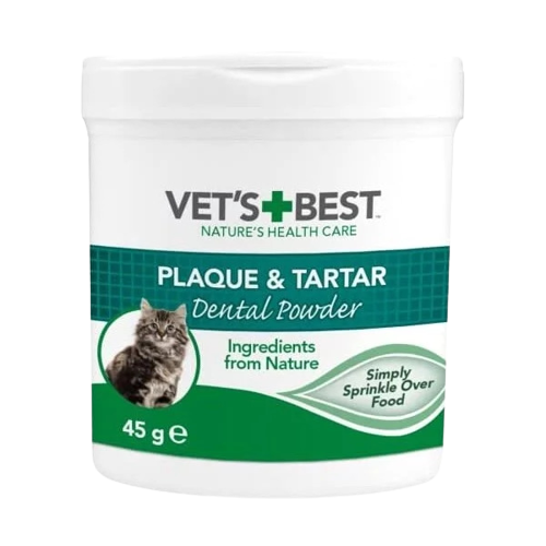 VET'S BEST Kediler için Deniz ve Spirulina Yosunu Özlü Plak ve Tartar Önleyici Ağız Bakım Tozu 45gr