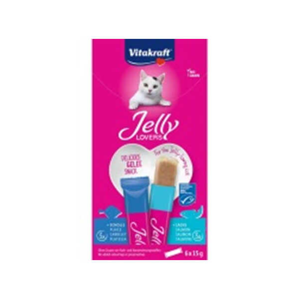 Vitakraft Jelly Lovers Jöle İçerisinde Somon ve Pisi Balıklı Kedi Ödülü 6x15 Gr