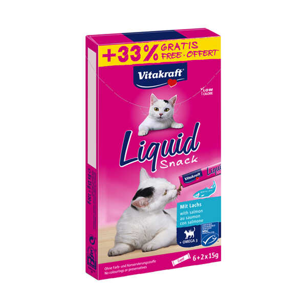 Vitakraft Kedi Sıvı Ödül Somon+Omega3 90gr+ 33(11)