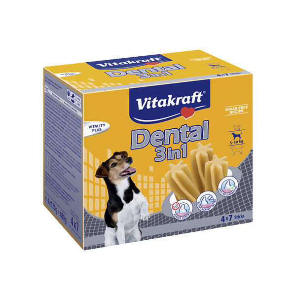 Vitakraft Mint Köpekler İçin Naneli Diş Bakım 3 in 1s - 4x120 Gr