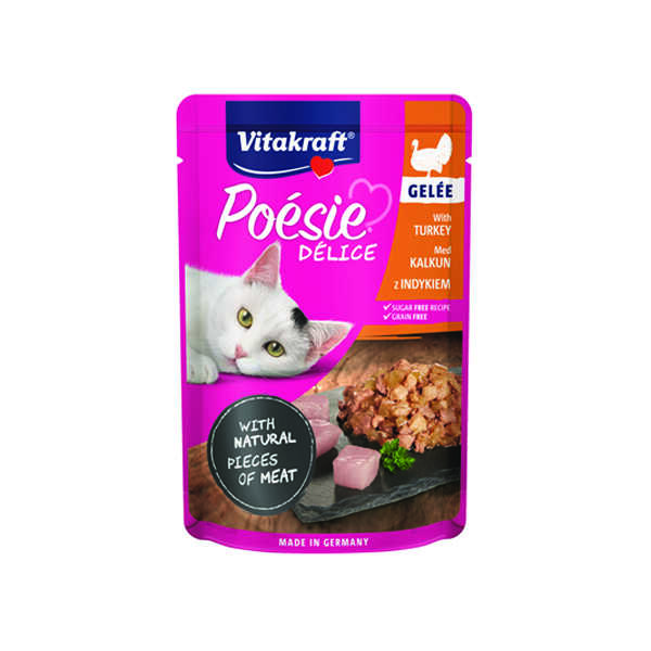 Vitakraft Poesie Delice Sos İçerisinde Hindi EtliYavru Kedi Konservesi 85 Gr