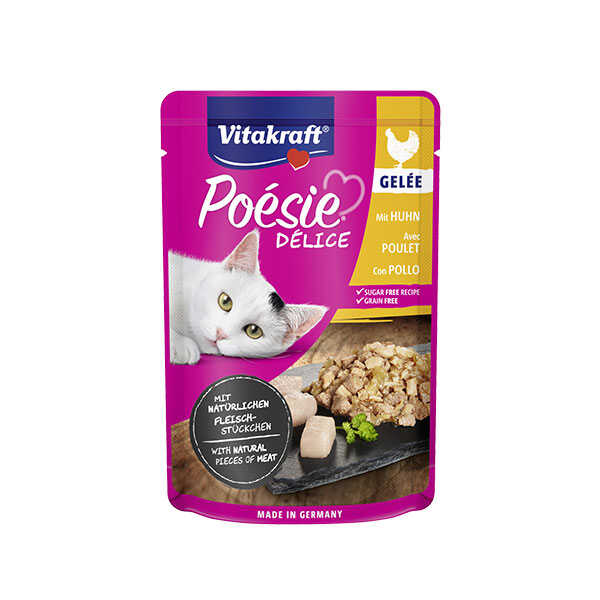 Vitakraft Poesie Delice Sos İçerisinde Tavuk EtliYetişkin Kedi Konservesi 85 Gr