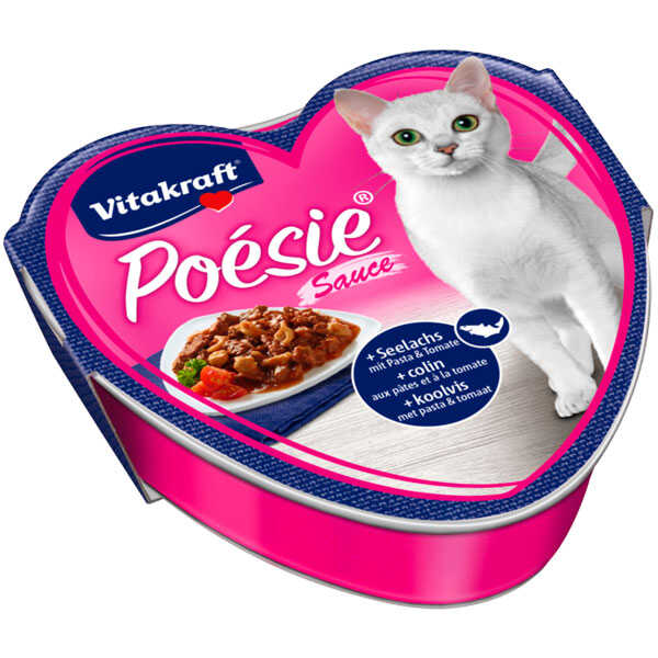 Vitakraft Poesie Somon ve Domates Soslu MakarnalıYetişkin Kedi Konservesi 85 Gr