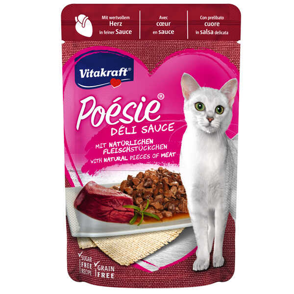 Vitakraft Poesie Sos İçerisinde Kalpli Yetişkin Kedi Konservesi 85 Gr