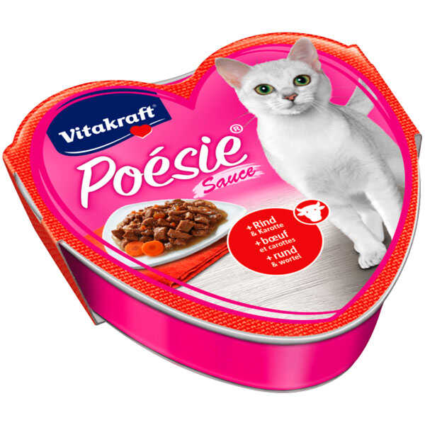 Vitakraft Poesie Sos İçersinde Sığır Etli ve Havuçlu Yetişkin Kedi Konservesi 85 Gr