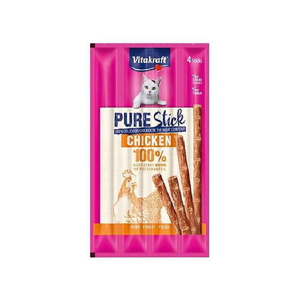 Vitakraft Pure Sticks Tavuk Etli Kedi Ödülü 4x5 Gr