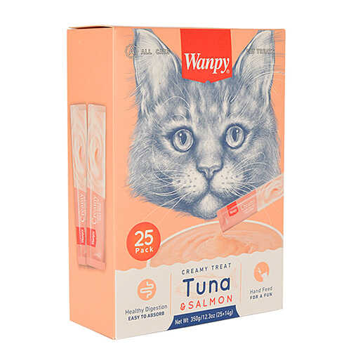 Wanpy Ton Balığı Ve Somonlu Sıvı Kedi Ödülü 25x14Gr - Thumbnail