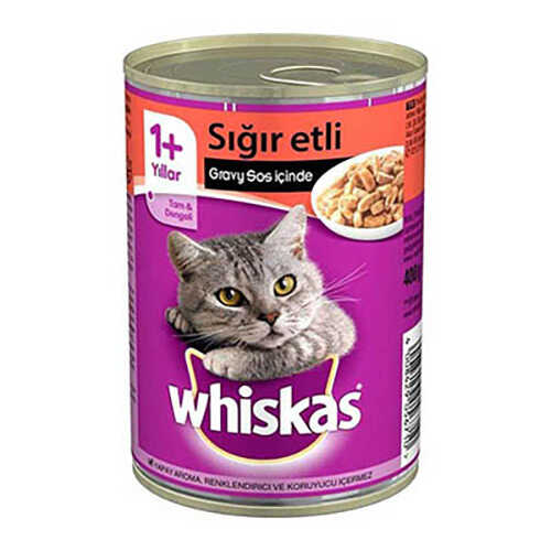 Whiskas Gravy Soslu Sığır Etli Yetişkin Kedi Konservesi 12x400 Gr